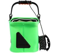 ORFOFE Seau de Pêche Pliable en EVA Épais 20 Filet de Protection Fluorescent Vert Récipient de Stockage pour Poissons et Porte-Appâts pour Camping et Activités de Plein Air