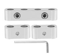 ORFOFE Séparateur de Fils de Bougie D’Allumage Voiture 3 Pièces Support de Fil de Bougie D’Allumage 4 Trous en Métal Argenté Organiseur de Câbles pour Fixation Stable et Solide