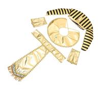 ORFOFE Set de Costume Égyptien Halloween Accessoires Cosplay Doux et Confortables pour Fête à Thème Déguisement Roi Antique avec Ceinture et Rayé