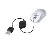 ORFOFE Souris USB Mini Télescopique Argentée en Plastique, 1000 Dpi | 3 Touches, Molette à Défilement 3 Voies, Interface Usb, pour Netbooks et Ordinateurs de Bureau