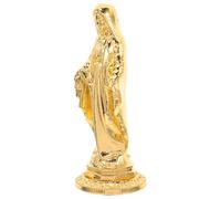 ORFOFE Statue de Vierge catholique - Figurine de mère de Marie dorée - 9 x 3,50 x 3,50 cm - Mini Sculpture de Sainte Marie pour bureau - Décoration de Noël et idée cadeau religieuse