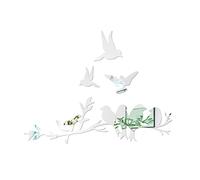 ORFOFE Sticker Mural Miroir Autocollant En Acrylique Motif Oiseau Volant, Autocollants Muraux 3d Pour Chambre Et Salon, Décoration Murale Argentée Autocollante, Lot Unique