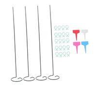 ORFOFE Support à Fleurs en Fil De Fer pour Jardin, Tuteur De Plante 16 Pouces Clips 20 Pcs Et Plaques De Marquage, Ensemble 4 Supports en Fer Robustes pour Extérieur Et Serrage, Maintien des Plantes
