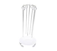 ORFOFE Support de Brochettes Barbecue Inox Robuste avec Aiguilles Épaisses Rack Suspendu Pratique pour Griller Viandes et Légumes Accessoire pour Usage Domestique et Professionnel