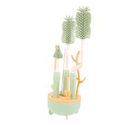 ORFOFE Support de brosse à biberon ergonomique Ensemble de brosses de nettoyage pour biberons Outil de lavage de paille réutilisable pour biberons de lait pour nouveau-nés