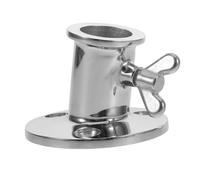 ORFOFE Support de Mât Drapeau Acier Inoxydable à Fond Concave Montage Mural Robuste pour Extérieur Maison Base de Fixation Stable pour Poteau Drapeau Jardin Terrasse Camion