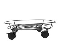 ORFOFE Support Pot de Fleurs avec roulettes Frein Chariot Mobile Robuste pour Fleurs Bonzaï et Base de Bouteille de Gaz Plateau Polyvalent Noir