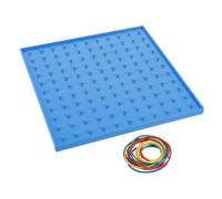 ORFOFE Tableau Éducatif avec Élastiques Colorés Outil Mathématique Engageant pour Élèves Planche Puzzle Géométrique Robuste pour Apprentissage des Formes et Figures