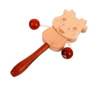 ORFOFE Tambour en Bois Traditionnel pour Bébé Petit Format à Secouer Sensoriel Éveil Coordination Main-jeu D’éveil Montessori pour Tout-petits Portable
