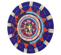 ORFOFE Tapis de Pendule en Caoutchouc Rond pour Radiesthésie, Tapis de Sorcellerie Astrologique Symboles du Zodiaque, Accessoire Métaphysique pour Rituels Divinatoires et Pratiques