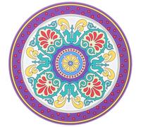 ORFOFE Tapis Rond pour Bol Chantant Bouddhiste, Coussin Arrondi Imprimé Motif Fleur, Grosse Taille, Matériau Antidérapant, Accessoire de Contemplation et Thérapie Sonore, Léger et