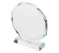 ORFOFE Trophée en Cristal Octogonal 110 MM, Plaque de Récompense pour Employés en Verre Cristal, Trophée Vierge pour Cérémonies Sportives et Professionnelles, Présent Commémoratif