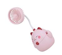ORFOFE Ventilateur de bureau avec support Tuyau flexible Porte-stylo Design dessin animé rose USB rechargeable pour bureau chambre bibliothèque