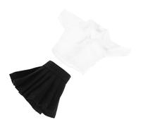 ORFOFE Vêtements pour Poupée avec Jupe Plissée Mini Tartan et Chemise Tenue Étudiante Élégante pour Poupées de Accessoires Mode pour Jouets et Peluches