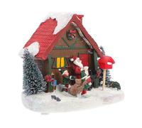 ORFOFE Village de Noël Illuminé en Résine LED, Ambiance Noël Décorative | Maison Miniature Facile à Placer sur Étagère ou Près du Sapin, pour Salon, Collectionneurs et Décorateurs Festifs
