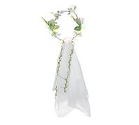 ORFOFE Voile de Mariée Bandeau Élégant en Tulle et Fil de Fer Facile à Attacher Couronne de Fleurs Artificielles pour Mariage et Photos
