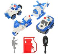 ORFOFE Voiture Police pour Garçon Fille Véhicules Légers et Maniables Set de Voitures DIY pour Partage et Jeu Exploration Éducatif pour Garçons Filles