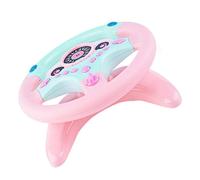 ORFOFE Volant de Simulation avec Boutons Multifonctions pour Garçon Fille Jeu Éducatif de Coordination Main-œil Volant de Conduite Grand Modèle avec Base Rose Apprentissage Ludique et