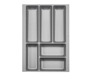 ORGA-BOX 2 Range-couverts Profondeur : 461 x Largeur : 309 mm gris argenté avec structure Canvas pour tiroir Nobilia/Noblessa de 40 cm jusqu'à 07/2012