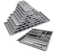 ORGA-BOX 2 Range-couverts Profondeur : 461 x Largeur : 509 mm gris argenté avec structure Canvas pour tiroir Nobilia/Noblessa de 60 mm jusqu'à 07/2012