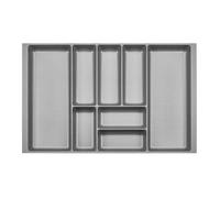 ORGA-BOX 2 Range-couverts Profondeur : 461 x Largeur : 709 mm gris argenté avec structure Canvas pour tiroir Nobilia/Noblessa de 80 mm jusqu'à 07/2012