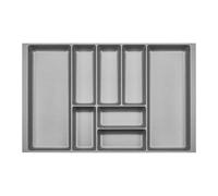 ORGA-BOX 2 Range-couverts Profondeur : 461 x Largeur : 709 mm gris argenté avec structure Canvas pour tiroir Nobilia/Noblessa de 80 mm jusqu'à 07/2012