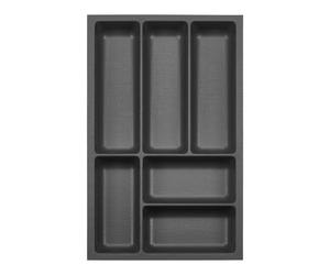 ORGA-BOX 3 Range-couverts Profondeur : 473 x Largeur : 291 mm anthracite avec structure Canvas pour tiroirs de 40, par ex. dans les cuisines Nobilia/Noblessa à partir de 08.2012.