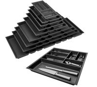 ORGA-BOX 3 Range-couverts Profondeur : 473 x Largeur : 491 mm anthracite avec structure Canvas pour tiroirs de 60 mm par ex. dans les cuisines Nobilia/Noblessa à partir de 08.2012.