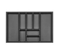 ORGA-BOX 3 Range-couverts Profondeur : 473 x Largeur : 691 mm anthracite avec structure Canvas pour tiroirs de 80 mm par ex. dans les cuisines Nobilia/Noblessa à partir de 08.2012.