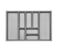 ORGA-BOX 3 Range-couverts Profondeur : 473 x Largeur : 691 mm gris argenté avec structure Canvas pour tiroirs de 80 cm
