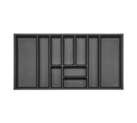 ORGA-BOX 3 Range-couverts Profondeur : 473 x Largeur : 891 mm anthracite avec structure Canvas pour tiroirs de 100, par ex. dans les cuisines Nobilia/Noblessa à partir de 08.2012.