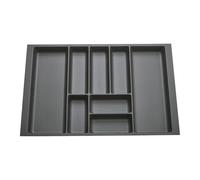 ORGA-BOX 9 insert de tiroir à couverts, profondeur : 473 x largeur : 729 mm, anthracite avec structure en toile, pour tiroirs de 80 cm, par exemple dans les cuisines Nobilia à partir de 01.2025.