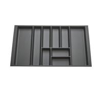 ORGA-BOX 9 insert de tiroir à couverts, profondeur : 473 x largeur : 829 mm, anthracite avec structure en toile, pour tiroirs de 90 cm, par exemple dans les cuisines Nobilia à partir de 01.2025.
