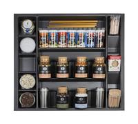 Orga-Box I Multi-boîte à épices 513 x 473 x 28 mm gris lave avec structure perlée Multi-boîte à épices pour Tandembox Antaro/Intivo et ModernBox dans l'armoire de 60 cm