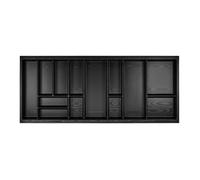 Orga-Box Junker Slim Range-couverts 1125 x 476 mm gris lave structure perlée pour armoires de cuisine de 120 cm