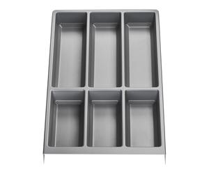 ORGA-BOX Range-couverts SEPARADO Individual gris argenté grainé (300 x 474 x 51 mm) Rangement de tiroir largeur d'armoire de 40 cm pour les couverts