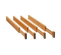 ORGA-BOX Système de Séparation de Tiroir en Bambou 4 Parties 430-556 mm Avec Mécanisme à Ressort