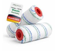 ORGAFLIX Lot de 2 rouleaux de peinture professionnels 18 cm - Absorption et distribution de la couleur idéales - Hauteur des poils : environ 9 mm, noyau : 48 mm, rouleau de peinture murale, grand