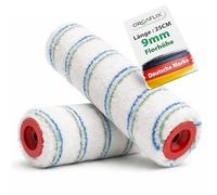 ORGAFLIX Lot de 2 rouleaux de peinture professionnels 25 cm - Absorption et distribution de la couleur idéales - Hauteur des poils : environ 9 mm, noyau : 48 mm, rouleau de peinture murale, grand