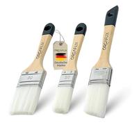 ORGAFLIX Lot de 3 Pinceaux Plats - 30 mm, 35 mm, 50 mm - Pour Vernis, Peinture, Bois, Huile et Acrylique - Idéal Pour Travaux de Peinture