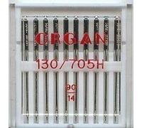Organ Aiguilles pour machine à coudre domestique - Universelles (standard) 130/705 H, lot de 10, taille 90/14 - compatible avec machines Brother, Singer, Janome etc