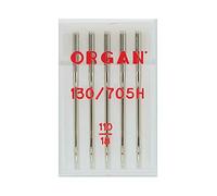 Organ Needles 5105110 Lot de 5 aiguilles pour machine Argenté 110/18