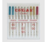 Organ Needles 5111000 aiguilles en plastique, rouge/bleu/argent, taille unique, 10 points