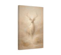 Organic Abstract Deer Minimal Form Animals - Canvas Wall Art Print 12×18 inch (30×45 cm) - Vertical / 1.25 inch (3 cm)
