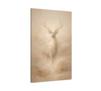 Organic Abstract Deer Minimal Form Animals - Canvas Wall Art Print 24×36 inch (60×90 cm) - Vertical / 1.25 inch (3 cm)