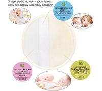 Organic Bamboo Nursing Pads-12pcs Washable Pads + Wash Bag-Maternity Nursing Pad