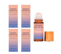 Organic Castor Oil Roll-On, Rose Quartz Roller, Cold Pressed, 50 ml | Gentle Skin Care, Natural Castor Oil for Face, Body, Hair, Eyelashes and Eye Area, for All Skin Types