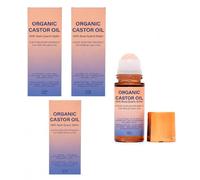 Organic Castor Oil Roll-On, Rose Quartz Roller, Cold Pressed, 50 ml | Gentle Skin Care, Natural Castor Oil for Face, Body, Hair, Eyelashes and Eye Area, for All Skin Types