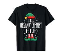 Organic Chemist Elf Job Title Funny Christmas Matching Christmas T-Shirt