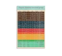 Organic Chemistry Wall Art - Functional Groups & Reactions Study Guide Poster for Science Classroom and Lab Decor(Unframed,12x18inch(30x45cm))